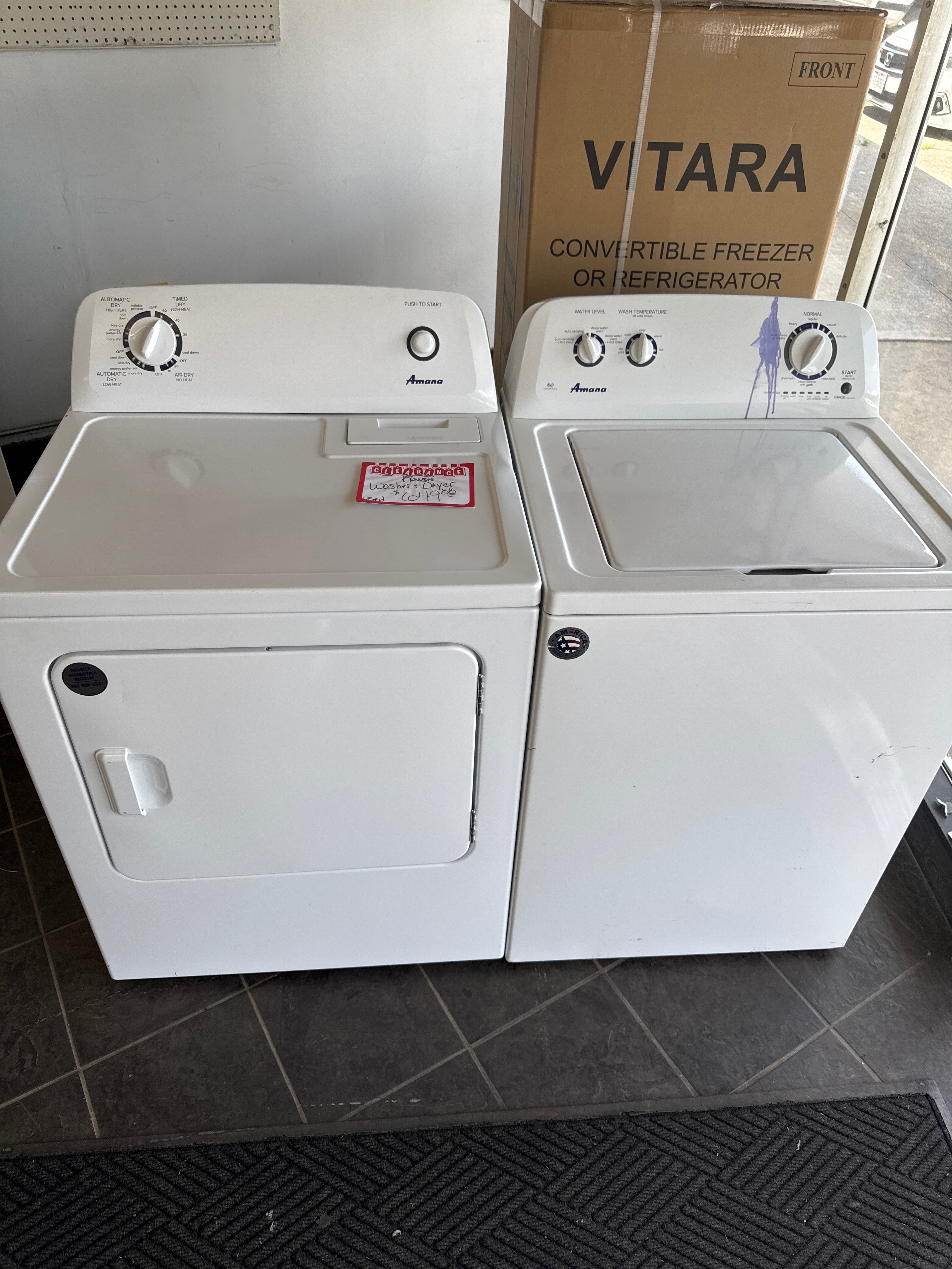 Used Amana Washer Dryer Set