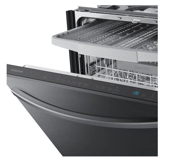 Samsung 24 in. Top Control Tall Tub Dishwasher in Fingerprint Resistant Black Stainless Steel with AutoRelease, 3rd Rack, 42 dBA