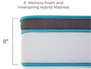 Linenspa 8 Inch Memory Foam and Innerspring Hybrid Medium-Firm Mattress -Queen Mattress